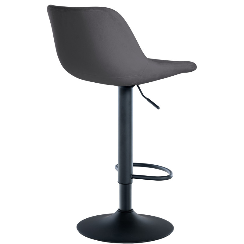 Tabouret de bar en velours Loft gris foncé