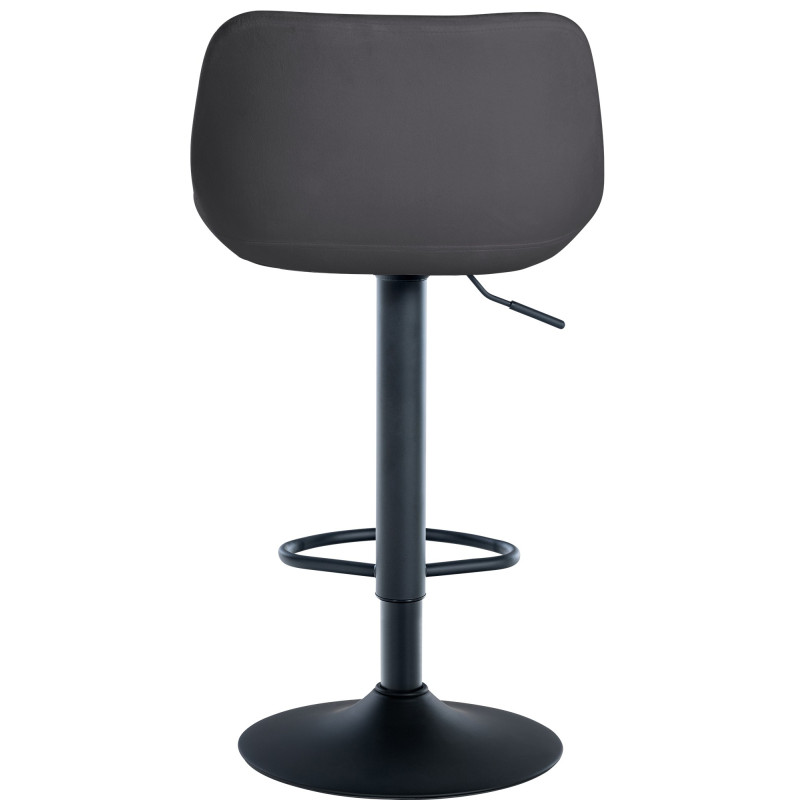 Tabouret de bar en velours Loft gris foncé