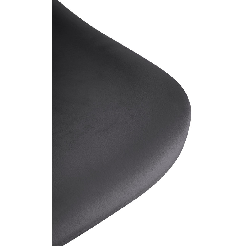 Tabouret de bar en velours Loft gris foncé