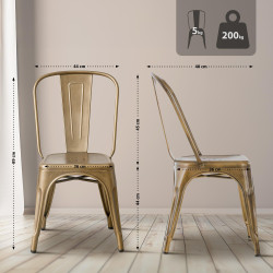 Chaise Benoît dorée