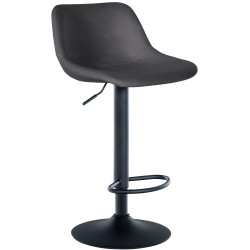 Tabouret de bar en velours Loft gris foncé