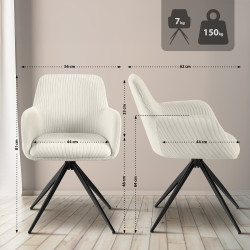 Chaise de salle à manger Olema Cord crème