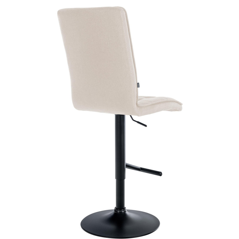 Tabouret de bar Peking V2, tissu noir crème