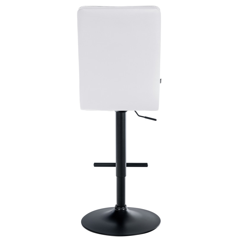 Tabouret de bar Peking V2, similicuir noir blanc