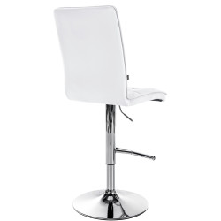 Tabouret de bar Peking V2 en similicuir chromé blanc