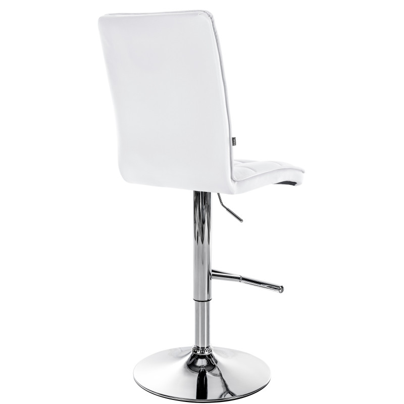 Tabouret de bar Peking V2 en similicuir chromé blanc