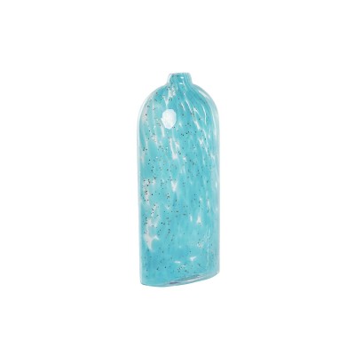 Vase DKD Home Decor 12,5 x 6,5 x 28 cm Verre Bleu méditerranéen