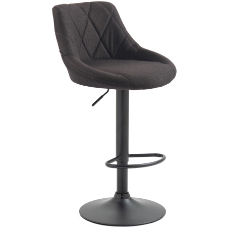 Tabouret de bar Lazio, tissu noir gris foncé