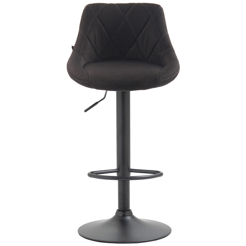 Tabouret de bar Lazio, tissu noir gris foncé