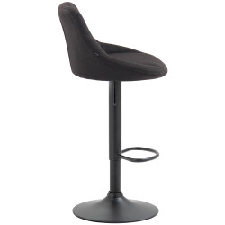 Tabouret de bar Lazio, tissu noir gris foncé
