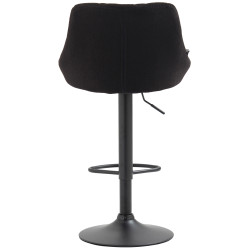 Tabouret de bar Lazio, tissu noir gris foncé