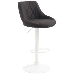 Tabouret de bar Lazio, tissu blanc gris foncé