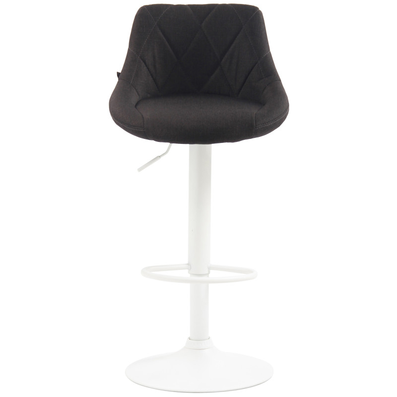 Tabouret de bar Lazio, tissu blanc gris foncé