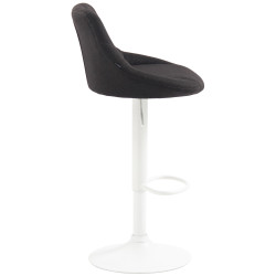 Tabouret de bar Lazio, tissu blanc gris foncé
