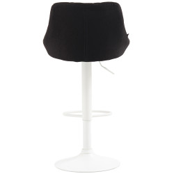 Tabouret de bar Lazio, tissu blanc gris foncé