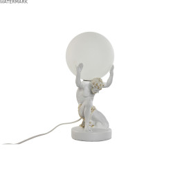 Lampe de bureau Home ESPRIT Blanc Doré Résine Plastique 220 V 14 x 14 x 32 cm