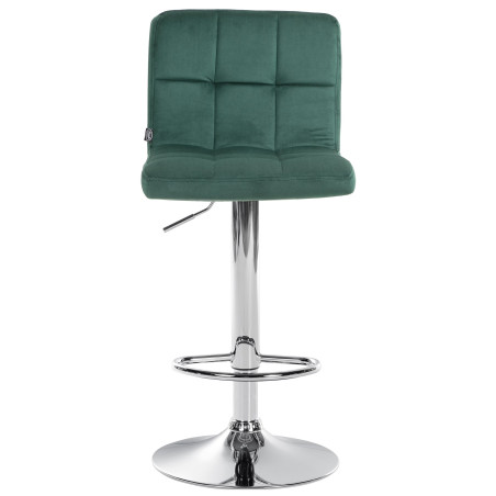 Tabouret de bar Peru, velours, chrome vert