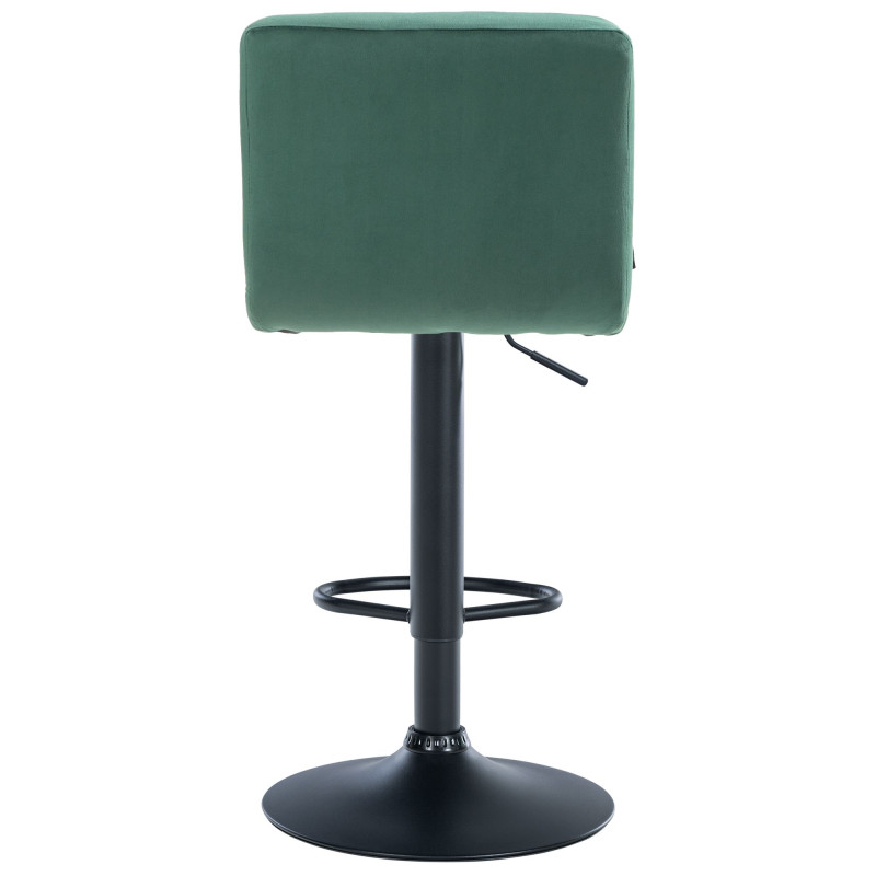 Tabouret de bar Pérou, velours noir vert