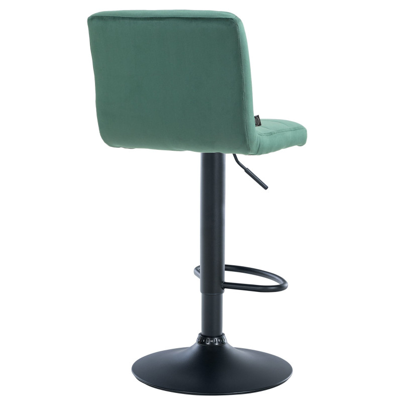 Tabouret de bar Pérou, velours noir vert