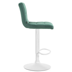 Tabouret de bar en velours blanc du Pérou vert