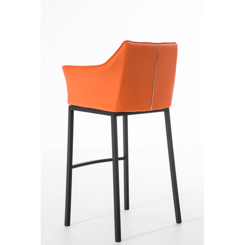 Tabouret de bar Damaso B avec structure à 4 pieds orange