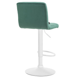 Ensemble de 2 tabourets de bar en velours blanc Pérou vert