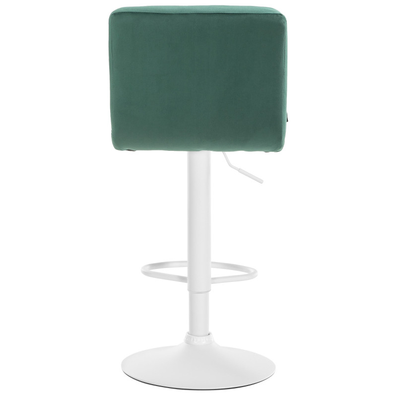 Ensemble de 2 tabourets de bar en velours blanc Pérou vert