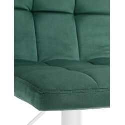 Ensemble de 2 tabourets de bar en velours blanc Pérou vert