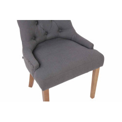 Chaise de salle à manger Aberdeen en tissu gris clair foncé antique