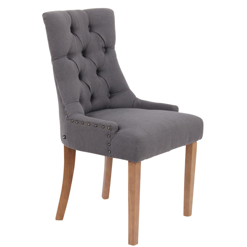 Chaise de salle à manger Aberdeen en tissu gris clair foncé antique