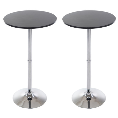 Ensemble de 2 tables de bar rondes noires