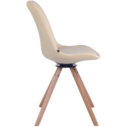 Chaise de salle à manger Troyes en velours ronde crème natura