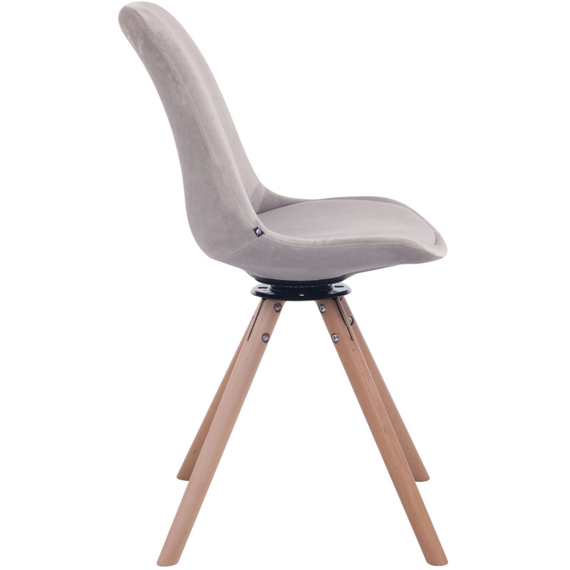 Chaise de salle à manger Troyes ronde en velours gris natura