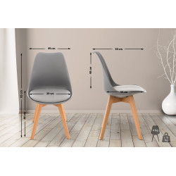 Ensemble de 4 chaises Linares en gris