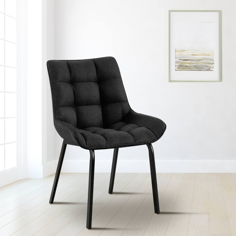Chaise Saranda en tissu noir gris titane