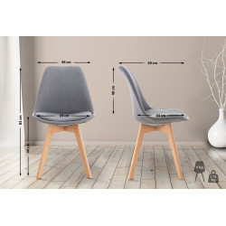 Chaise Linares en tissu gris clair