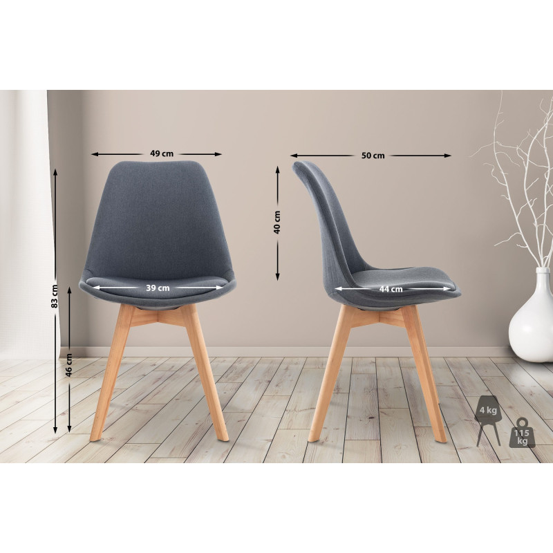 Chaise Linares en tissu gris foncé