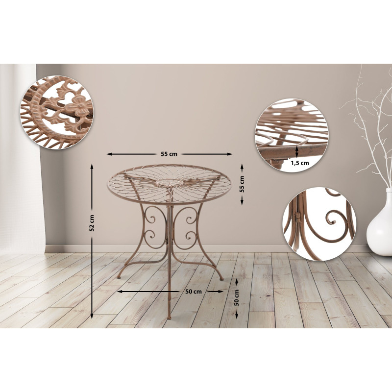 Table Ariano, marron antique