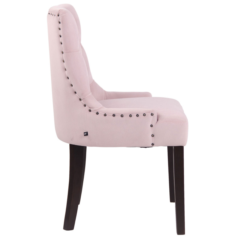 Chaise de salle à manger en velours Aberdeen rose antique