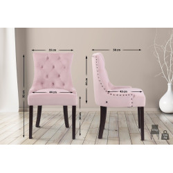 Chaise de salle à manger en velours Aberdeen rose antique