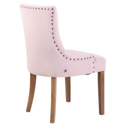 Chaise de salle à manger en velours Aberdeen rose clair antique