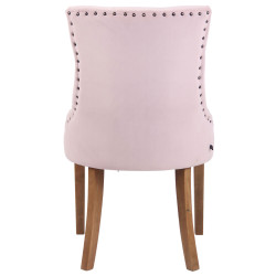 Chaise de salle à manger en velours Aberdeen rose clair antique