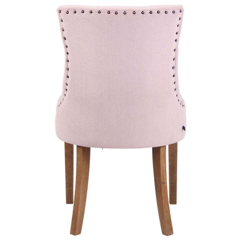 Chaise de salle à manger en velours Aberdeen rose clair antique