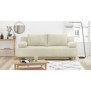 Banquette convertible 3 places MIKA - Velours cÙtelÈ Beige - Coffre de rangement - L 192 x H 84 x P 93 cm