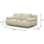 Banquette convertible 3 places MIKA - Velours cÙtelÈ Beige - Coffre de rangement - L 192 x H 84 x P 93 cm