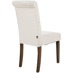 Chaise de salle à manger Lisburn en velours crème