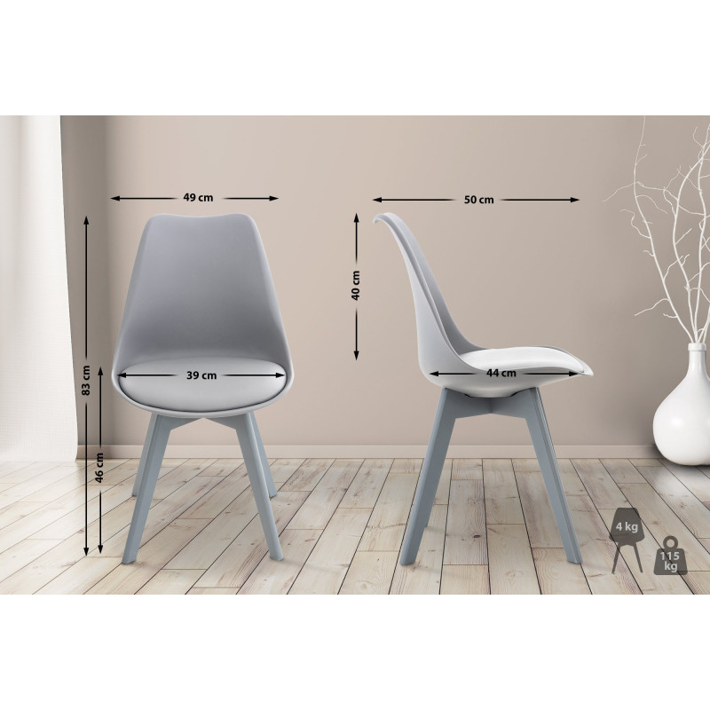Chaise Linares gris/gris