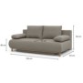 Banquette convertible 3 places MIKA - Tissu beige - Coffre de rangement - L 192 x H 84 x P 93 cm