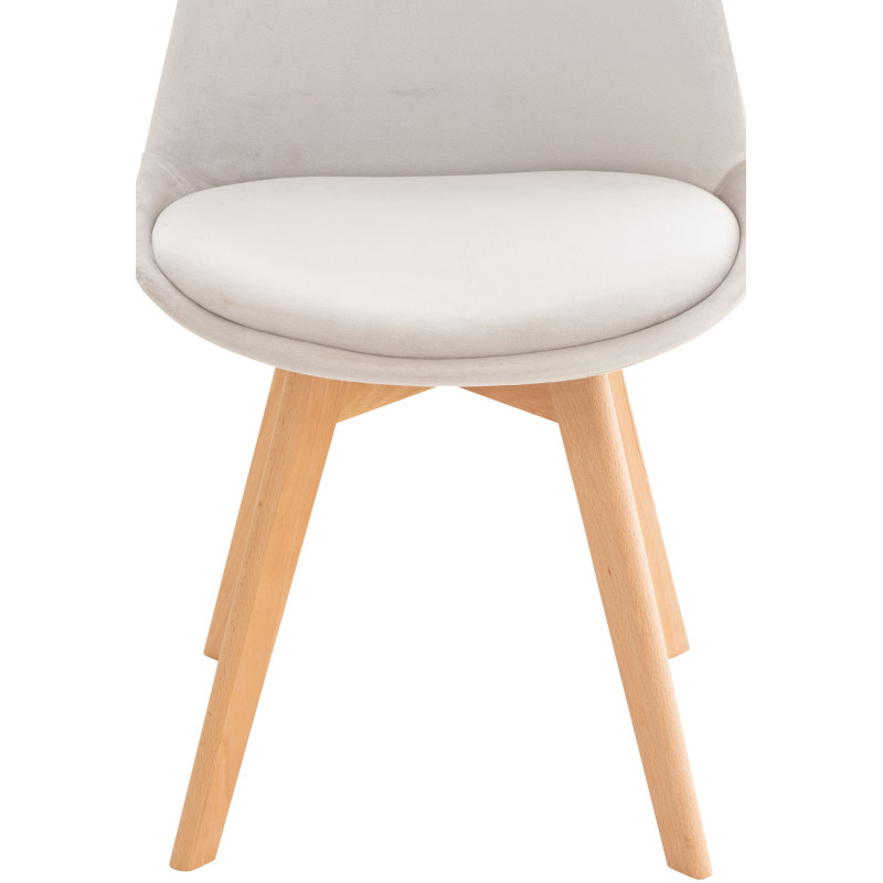 Chaise Linares en velours gris clair