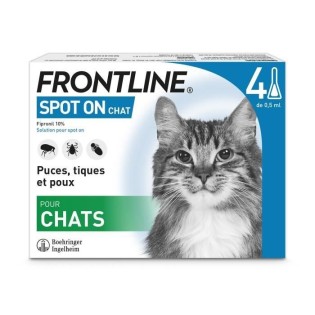 FRONTLINE Spot On Chat 4 pipettes - Puces tiques et poux